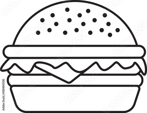 Illustration of a fast-food hamburger icon