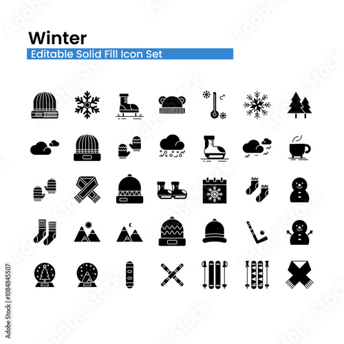 Winter Solid Fill Icon Set