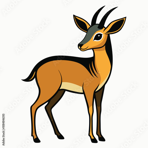 Solid color Klipspringer animal vector design