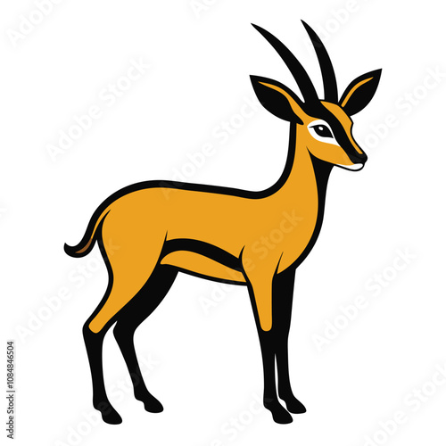 Solid color Klipspringer animal vector design