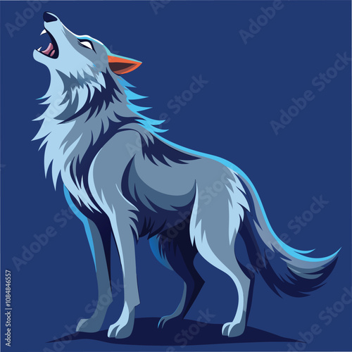 vector illustration of wolf photo