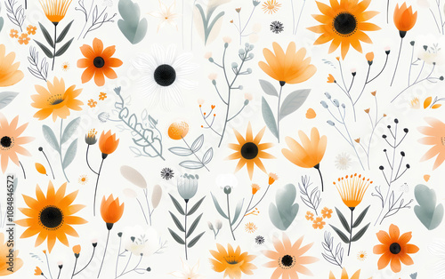 Vintage floral texture art background