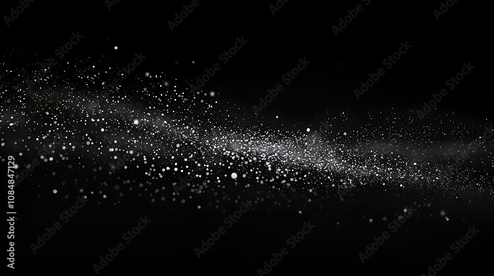A swirling pattern of sparkling particles against a black background, evoking a sense of cosmic beauty and mystery. A swirling pattern of sparkling particles against a black background, evoking a sense of cosmic beauty and mystery.