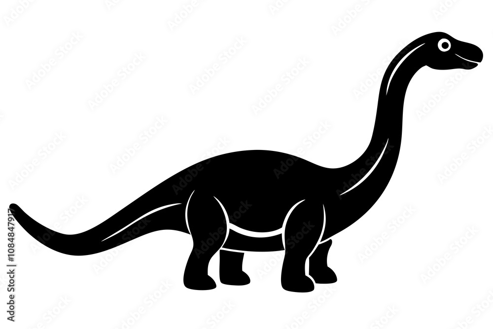 Side view diplodocus toy on a white background vector art illustration Side view diplodocus toy on a white background vector art illustration