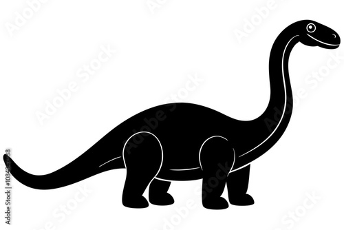 Side view diplodocus toy on a white background vector art illustration 