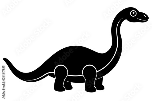 Side view diplodocus toy on a white background vector art illustration 