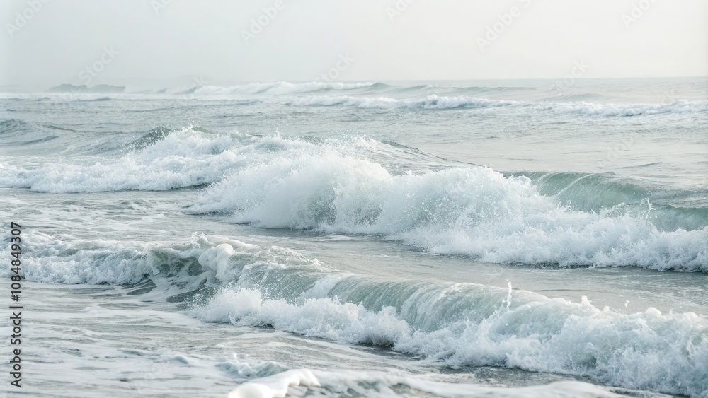 Ocean Waves Crashing on the Shoreline A Serene Coastal Scene Ocean Waves Crashing on the Shoreline A Serene Coastal Scene