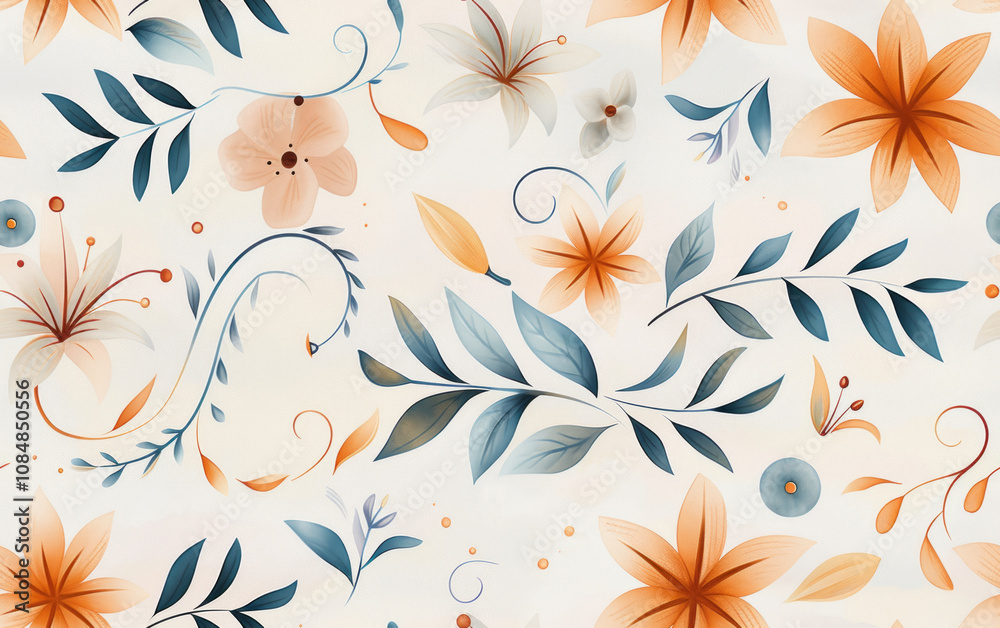 Fototapeta premium Vintage floral texture art background 