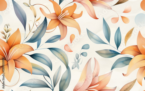 Vintage floral texture art background 