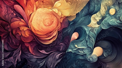 Vibrant Abstract Artwork for Etsy Software Banner Highlighting Handcrafted Home Decor Keywords