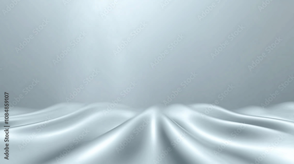 Minimalist Silver Satin Fabric with Gentle Ripples and a Soft Glow, Evoking Luxury, Elegance, and Modern Design for Premium Backgrounds and Aesthetic Applications