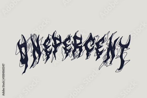 One Percent Metal Font Slogan Graphic Vector Illustration