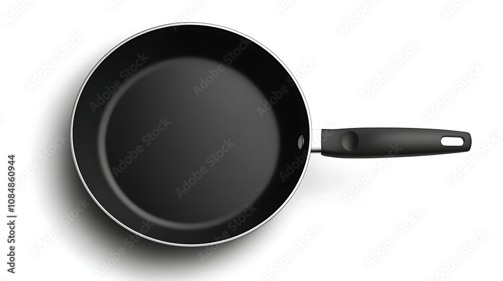 Empty black frying pan on a white background Empty black frying pan on a white background