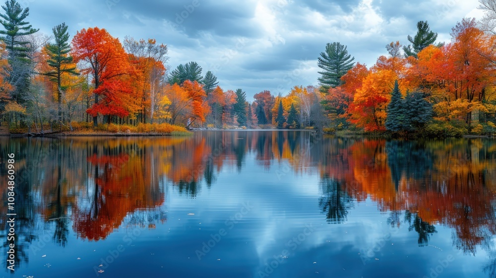 Autumnal Reflection in a Tranquil Lake Autumnal Reflection in a Tranquil Lake