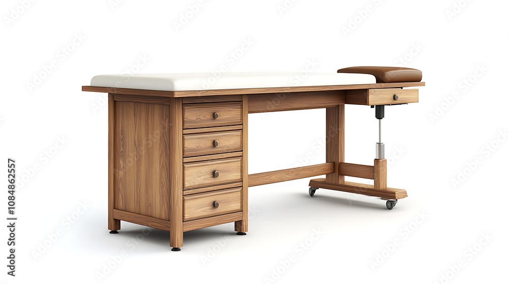 empty medical table isolated on a white background empty medical table isolated on a white background
