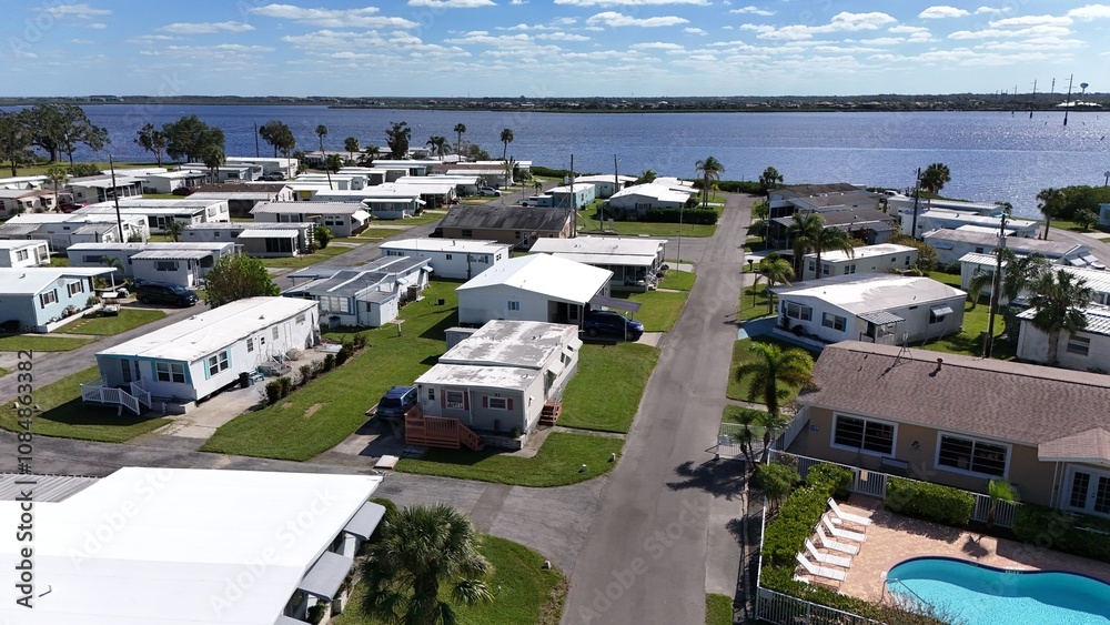 Florida trailer park on the Manatee River, Ellenton, Florida Florida trailer park on the Manatee River, Ellenton, Florida