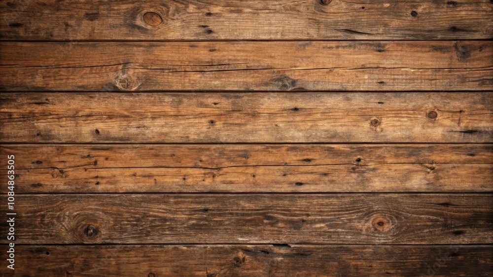 Naklejka premium Rustic Weathered Brown Wood Planks Background Texture Image