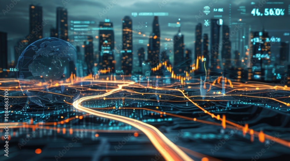 Cinematic Digital Economy: High-Detail 5.0 Finance Data Background Cinematic Digital Economy: High-Detail 5.0 Finance Data Background
