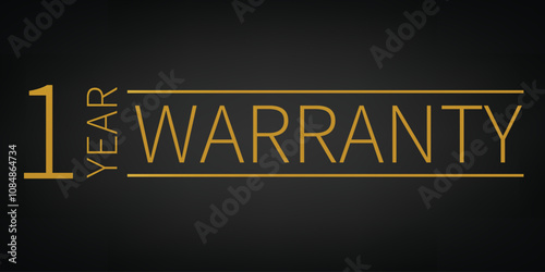 1 year warranty golden banner
