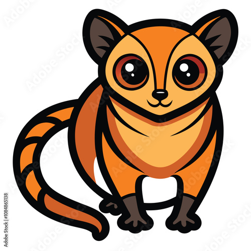 Solid color Kinkajou animal vector design