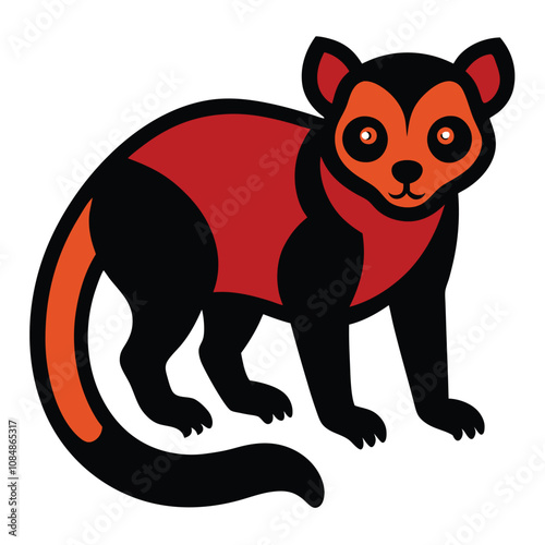 Solid color Kinkajou animal vector design