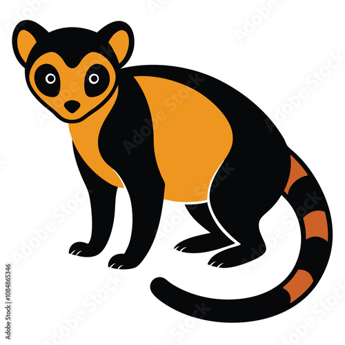 Solid color Kinkajou animal vector design