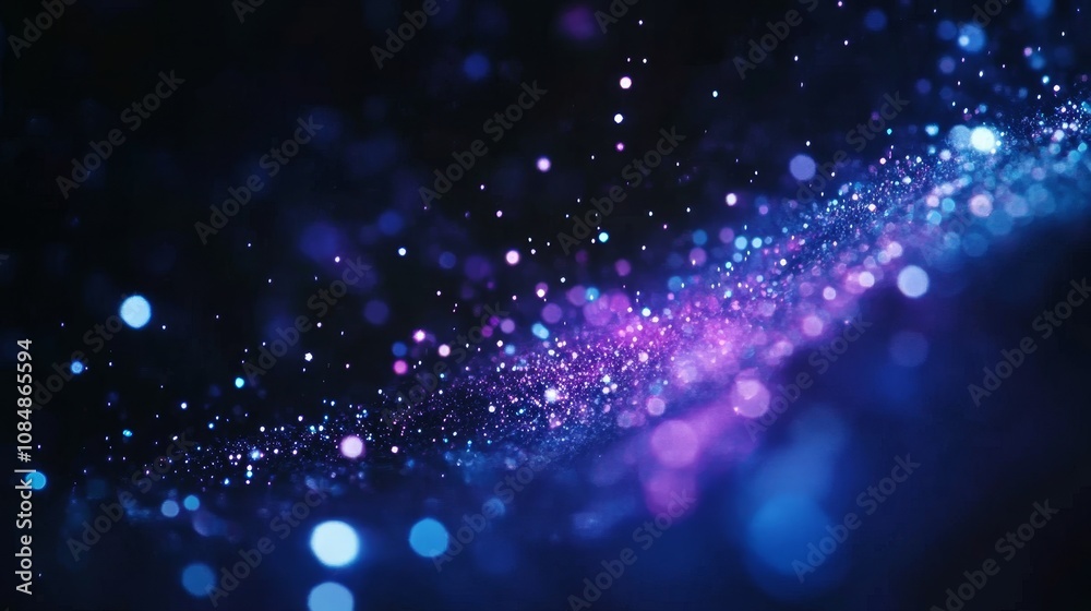 A vibrant cosmic background featuring swirling dots of blue and purple light. A vibrant cosmic background featuring swirling dots of blue and purple light.