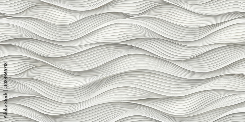 Fototapeta premium Abstract White Wave Pattern Background Design with Smooth Curves and Undulating Lines