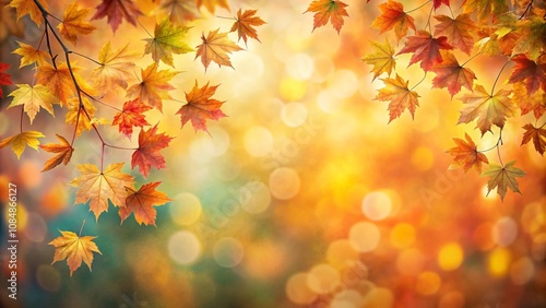 A colorful background with a tree and the sun shining through the leaves. Created through AI