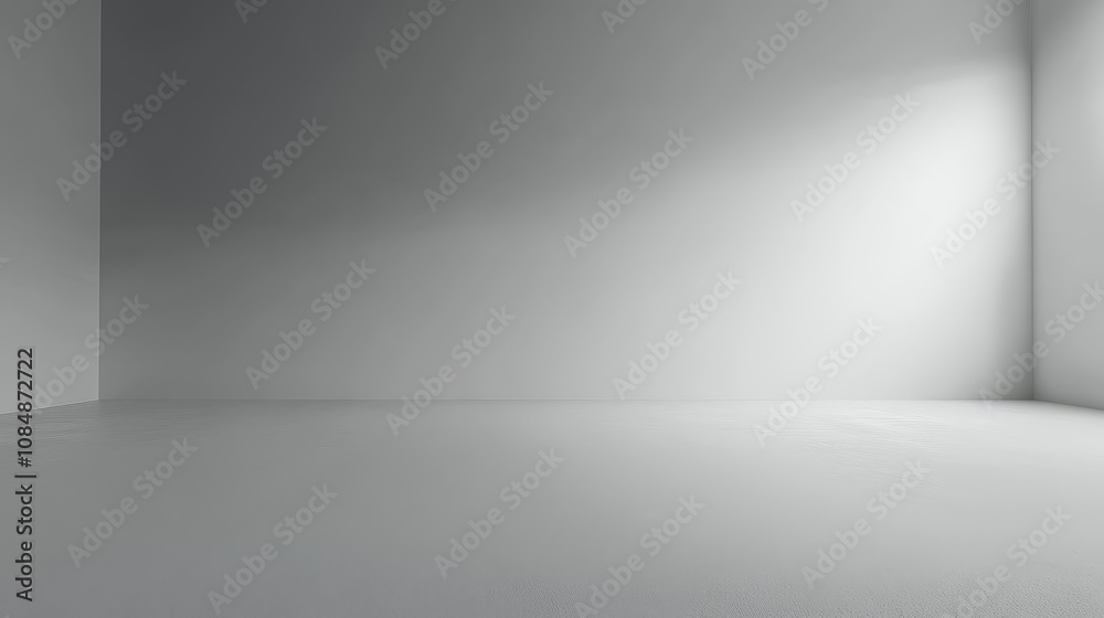A minimalist, empty room with smooth surfaces and soft lighting, ideal for various creative uses. A minimalist, empty room with smooth surfaces and soft lighting, ideal for various creative uses.