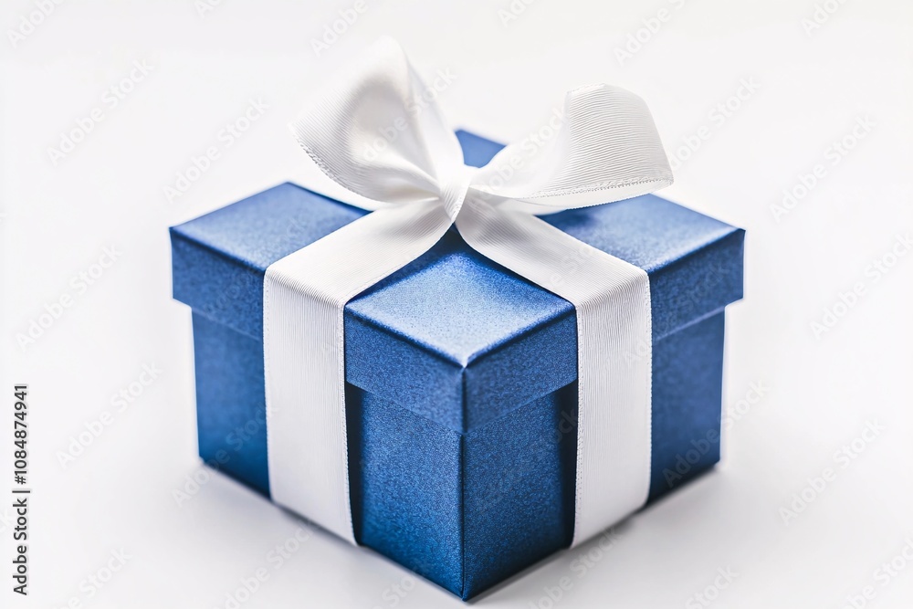 Stunning Blue Gift Box with White Ribbon Stunning Blue Gift Box with White Ribbon