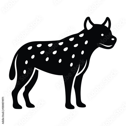 Solid color Hyena animal vector design