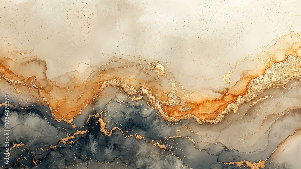 Abstract fluid art with warm tones and gold accents, creating a luxurious visual effect. Abstract fluid art with warm tones and gold accents, creating a luxurious visual effect.