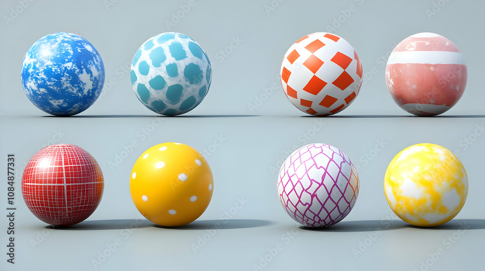 3D Colorful Easter Eggs with Various Patterns - 3D Illustration 3D Colorful Easter Eggs with Various Patterns - 3D Illustration