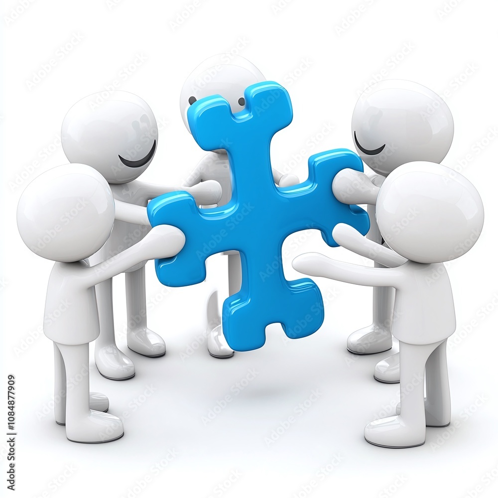 Teamwork and Collaboration - People Holding a Puzzle Piece Teamwork and Collaboration - People Holding a Puzzle Piece