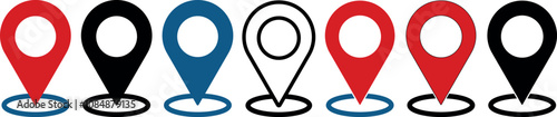 minimal Set of colourful map pin location icons vector icon of simple forms of point of location Location pin icon. Map pin place marker. map pin icon flat vector illustration design.