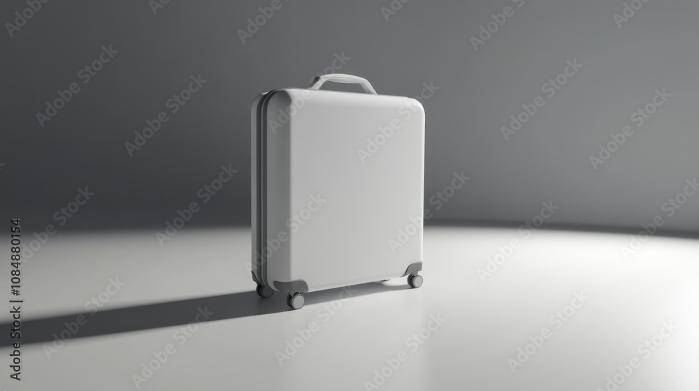 White suitcase on a white background with shadow. White suitcase on a white background with shadow.