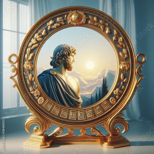 Greek Mirror A mirror with a Greek design giving the reflection