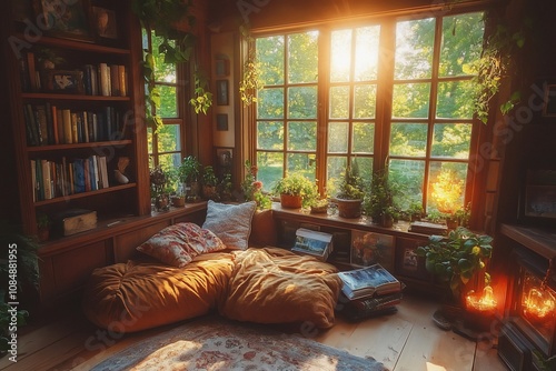 Cozy Fairytale Cottage with Sunlit Reading Nook