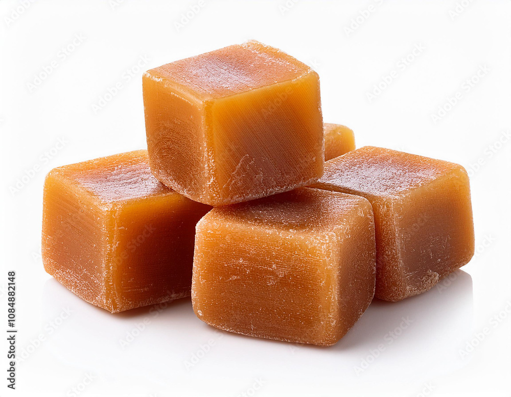 Block of palm sugar isolated on white background Block of palm sugar isolated on white background