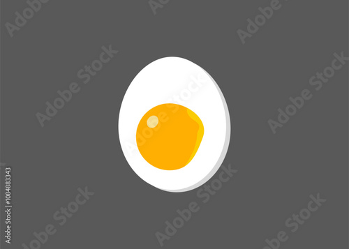 Boiled egg with yellow yolk. vector