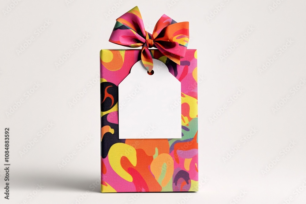 Colorful Gift Box with Abstract Design Colorful Gift Box with Abstract Design