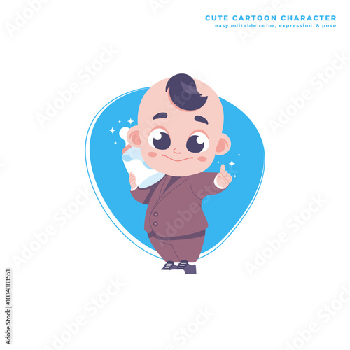 cute baby boss cartoon character