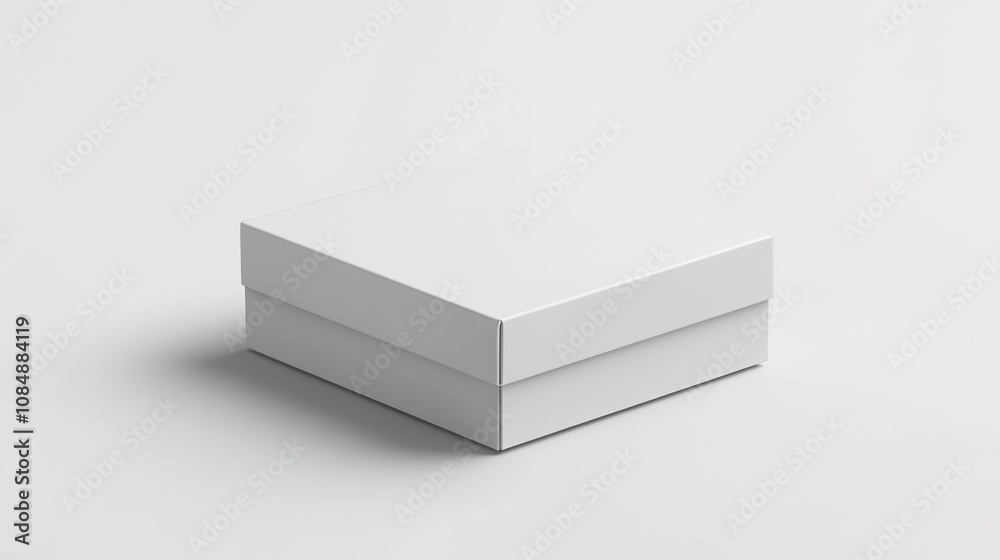 Fototapeta premium clean and minimalist box displayed on a white background, emphasizing its simple lines and functional design for modern packaging