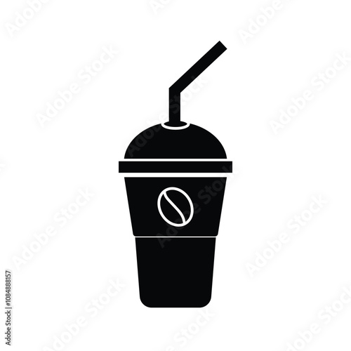 icons set of disposable paper or plastic cups. drink coffee or tea cup vector symbol. hot or cold drink mug/cup sign.