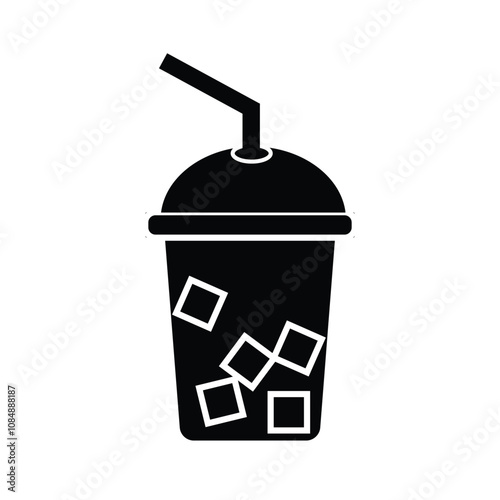 icons set of disposable paper or plastic cups. drink coffee or tea cup vector symbol. hot or cold drink mug/cup sign.