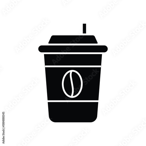 icons set of disposable paper or plastic cups. drink coffee or tea cup vector symbol. hot or cold drink mug/cup sign.