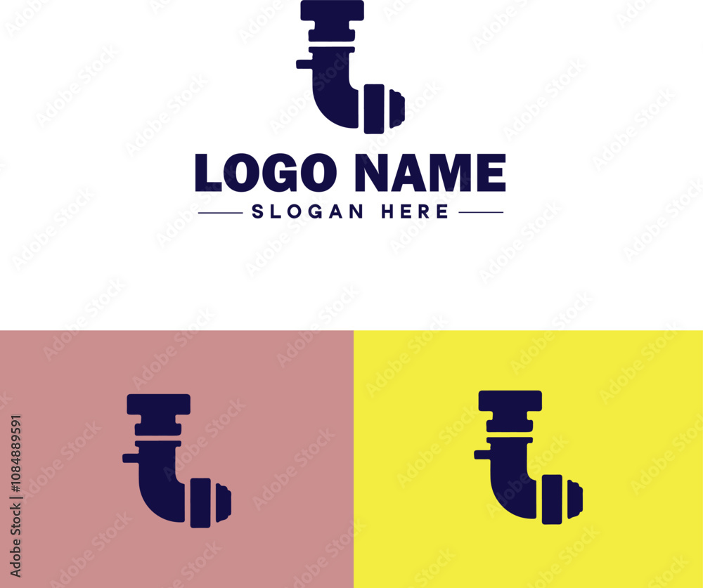 Plumbing icon Pipe symbol Plumbing emblem Waterworks icon flat logo sign symbol editable vector Plumbing icon Pipe symbol Plumbing emblem Waterworks icon flat logo sign symbol editable vector