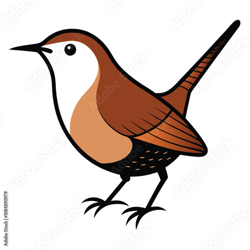 Solid color House House wren animal vector design