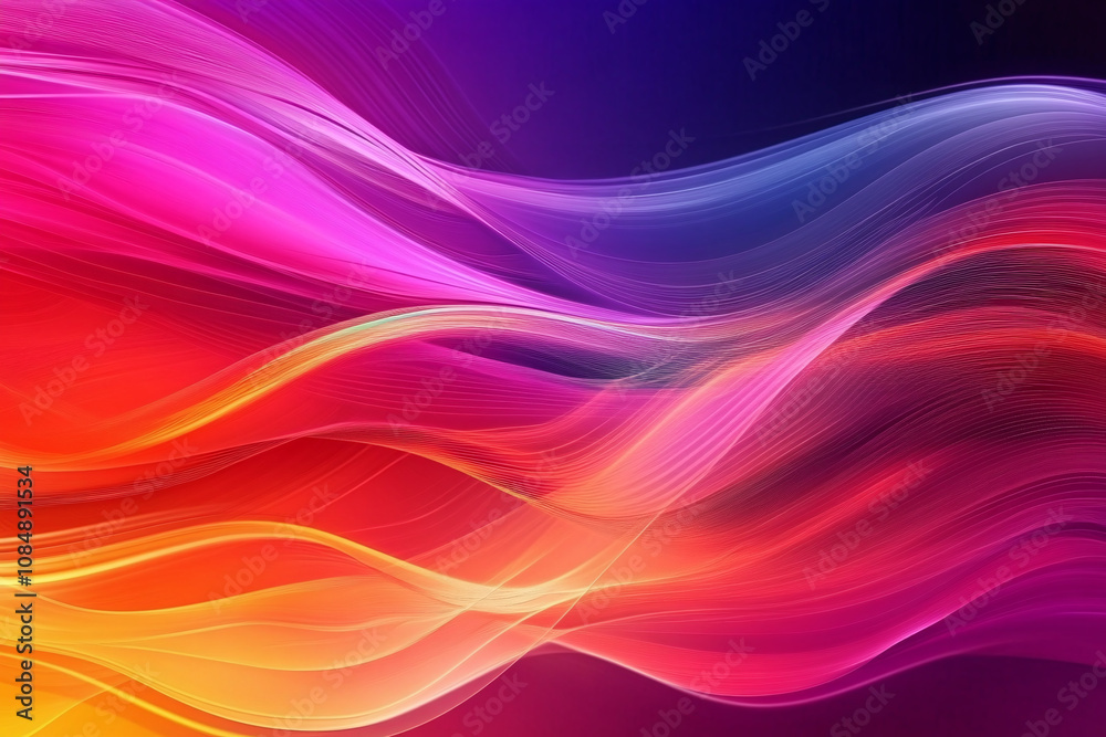Colorful Light Trails with Glowing Neon Waves and Vibrant Energy Flow Colorful Light Trails with Glowing Neon Waves and Vibrant Energy Flow